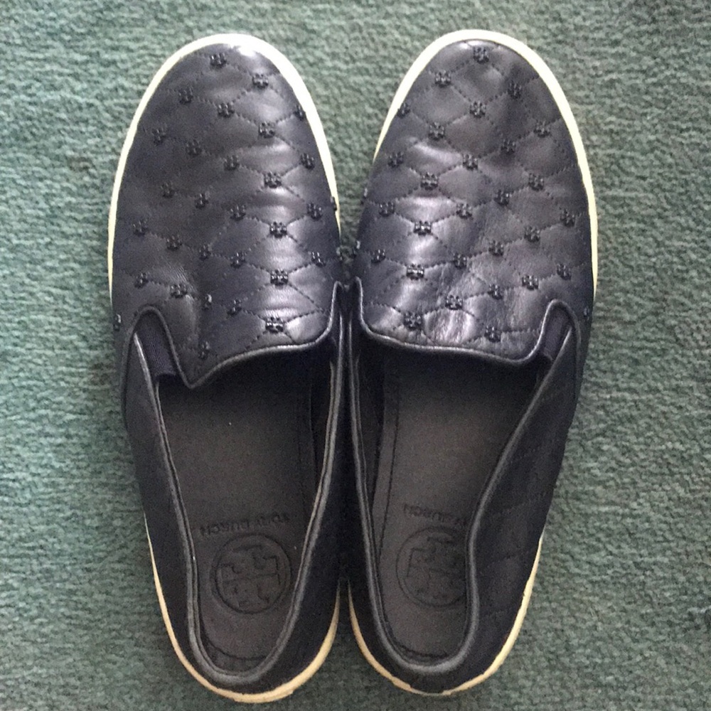 Tory Burch Navy Blue Slip Ons